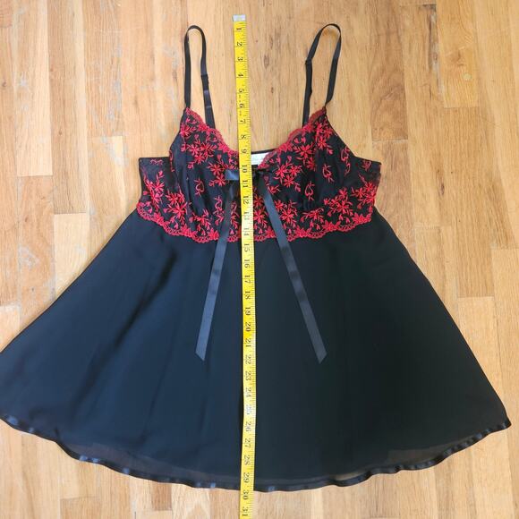 Cinema Etoile Lingerie Size L Black Red Lace Vamp Whimsygoth Mesh Festival Dress - Picture 9 of 10